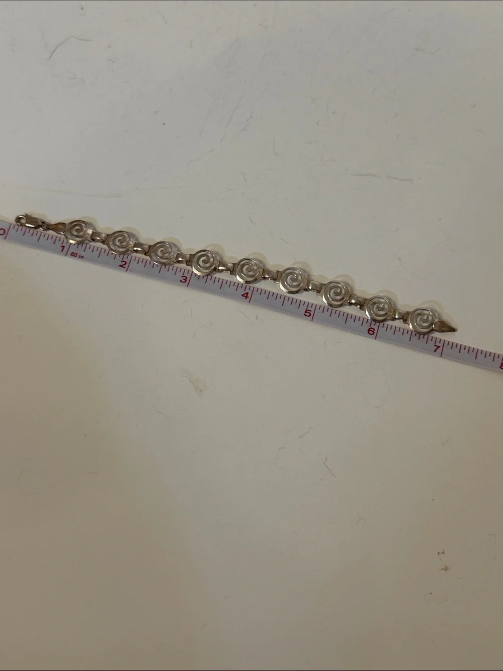 BRACELET CIRCLE LINKS STERLING SILVER 925 7” 7.4g